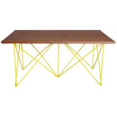 Outdoor Teak Stainless Steel Powder Coated Coffee Cocktail Table
