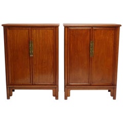 Pair of Mid-Century Chinese Teak Wood Cabinets