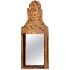Pakistani Hand-Carved Wooden Mirror