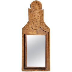 Miroir pakistanais en bois sculpté à la main