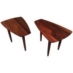 Pair of Solid American Walnut End Tables 12