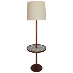 Vintage Gordon and Jane Martz Walnut Floor Lamp with Ceramic Tiles