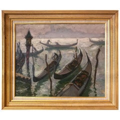 "Gondolas in Venice" by Jacques Martin-Ferrieres