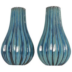 Large Pair of Italian Glazed Terracotta Vases