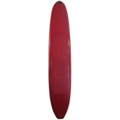 Vintage Large Modern Red Fiberglass Surfboard by Wake-R-Surf