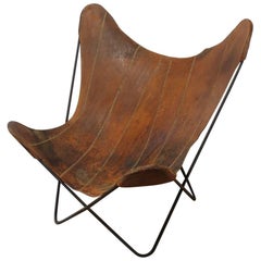Original 1960s Hand-Stitched Leather Butterfly Chair by Jorge Ferrari-Hardoy