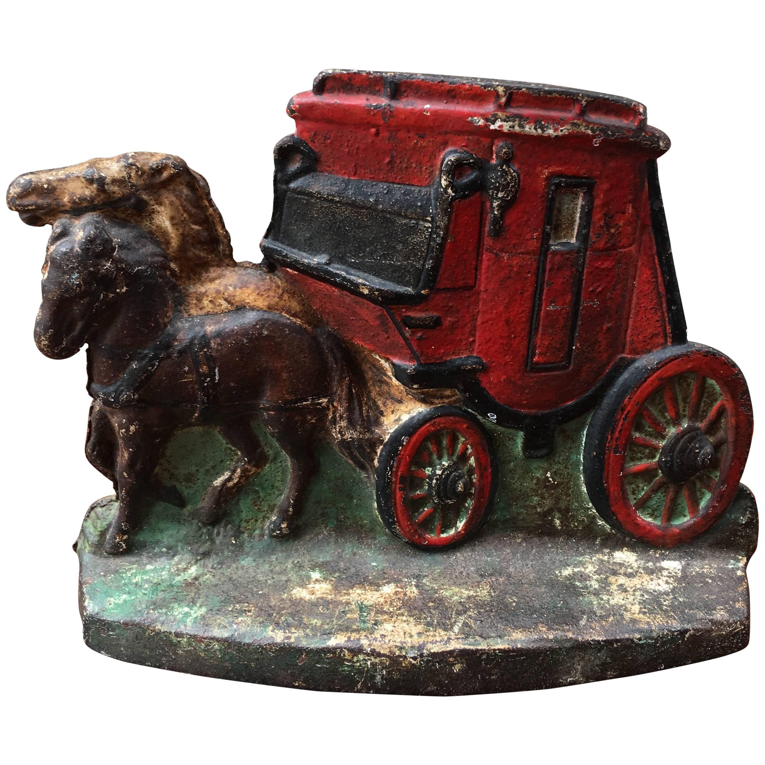 Early 20th Century "Stage Coach" Doorstop For Sale