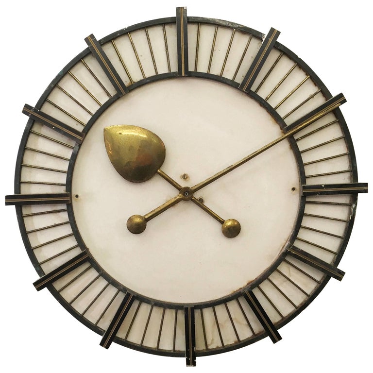 Large Factory or Wall Clock Attributed to Siemens at 1stDibs
