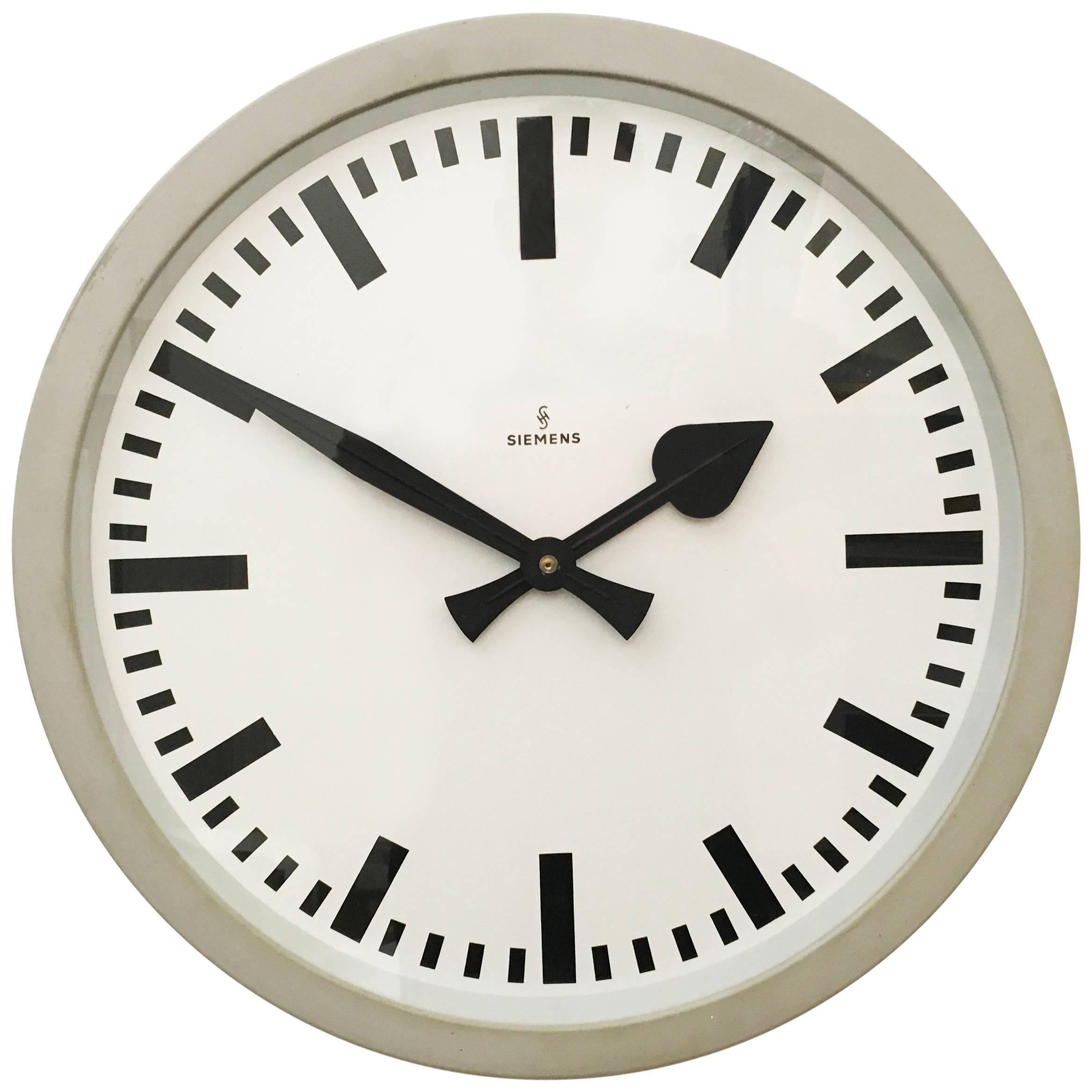 Huge Siemens Factory, Station or Workshop Wall Clock