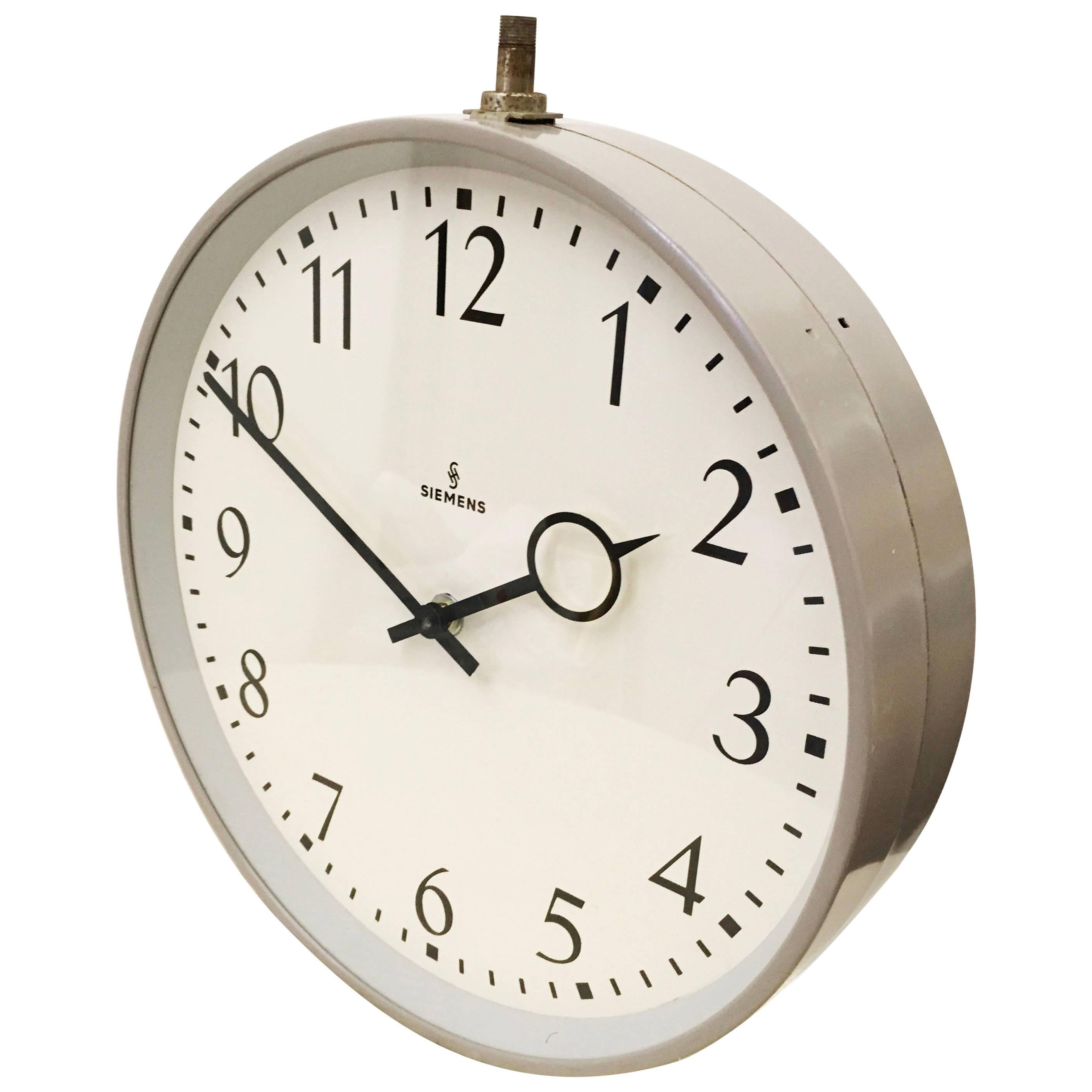 Siemens Halske Double Faced Train Station, Factory Clock at 1stDibs