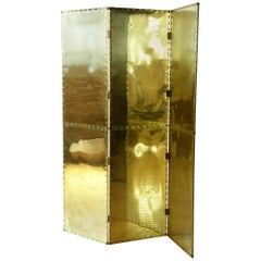 Riveted Brass Folding Screen