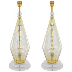Pair of Italian Vintage Murano Glass Table Lamps 12