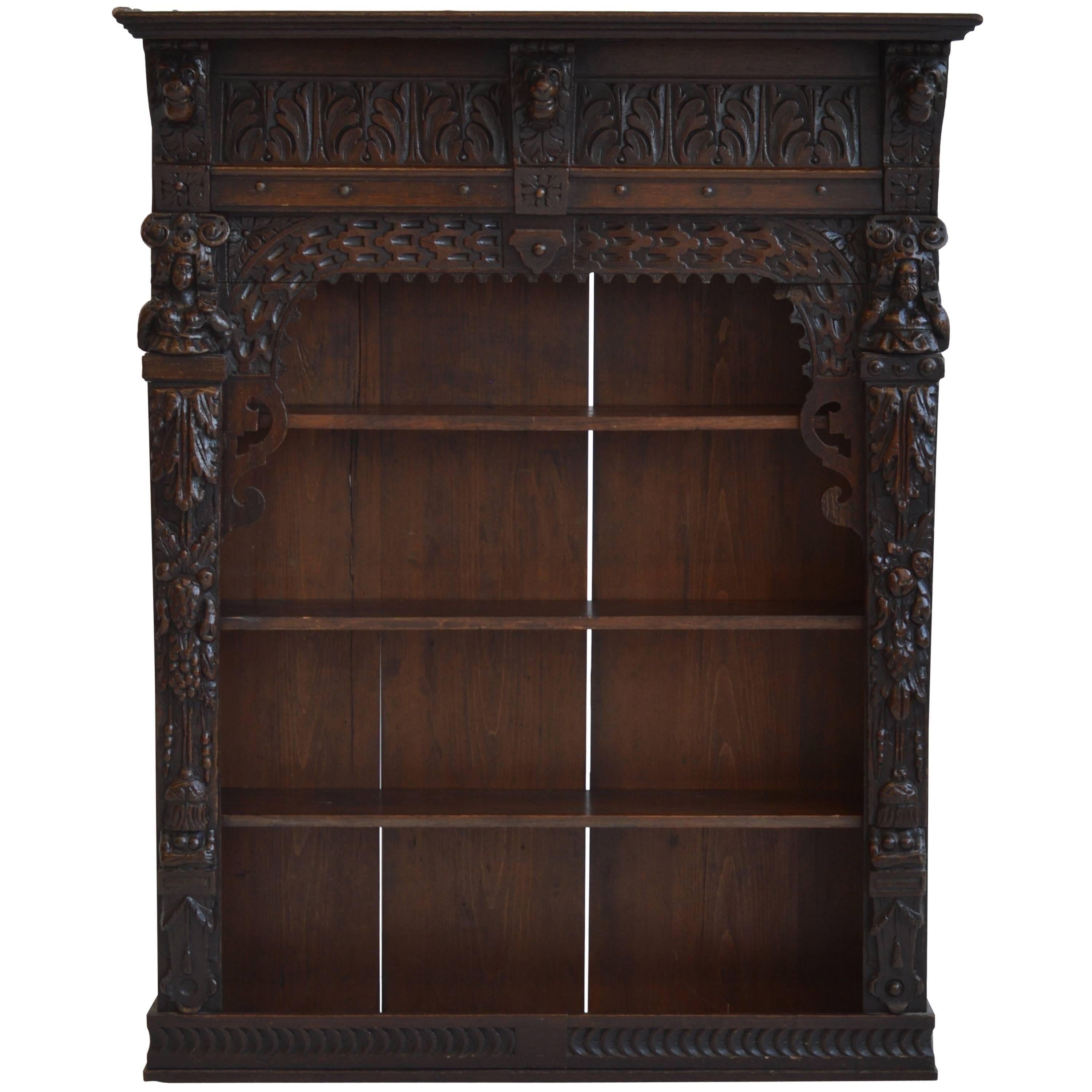 Victorian Antique Oak Wall Cabinet, 19th Century, English