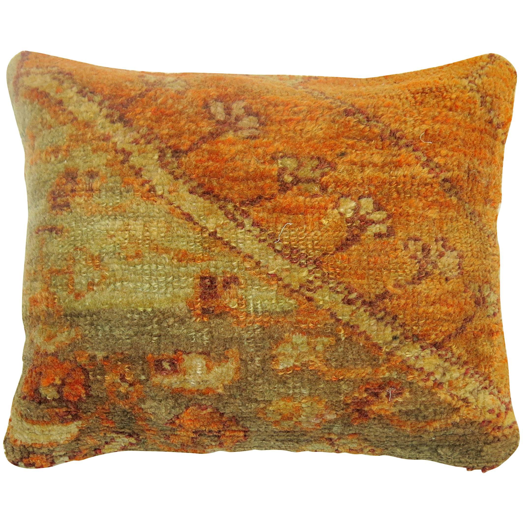 Antique Turkish Oushak Rug Pillow