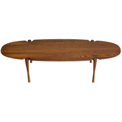 Mid-Century Surfboard Coffee Table in Solid Ash