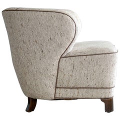 Viggo Boesen Attributed Lounge Chair 1940s Danish, Mid-Century 12