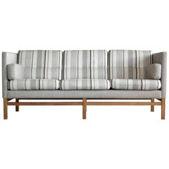 Erik Jørgensen Model EJ-260 Kaare Klint Style Sofa in Wool and Oak 3