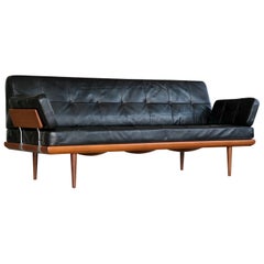 Peter Hvidt and Orla Mølgaard-Nielsen Minerva Sofa or Daybed in Teak and Leather