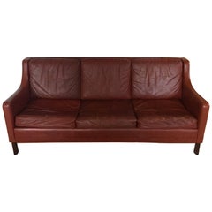 Signed Danish Børge Mogensen Style Leather Sofa 8
