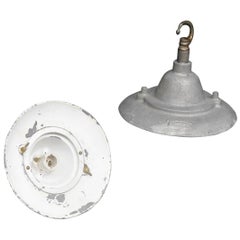 1930s Walsall Industrial Pendant - Ex Street Lights with Ceramic Bulb Holders