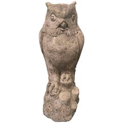 Early 20th Century English Stone Owl Figurine