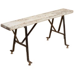 20th Century French Industrial Bench Made of Metal and Wood, 1940s 9