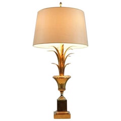 Pineapple Brass Lamp Attributed to Maison Charles