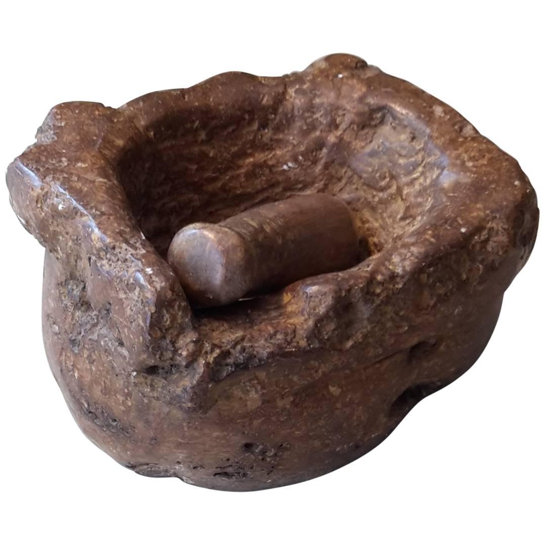 Early 20th Century Mortar and Pestle Made of Stone