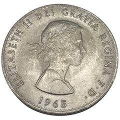 Vintage Elizabeth II 1965 Churchill Commemorative Crown Coin