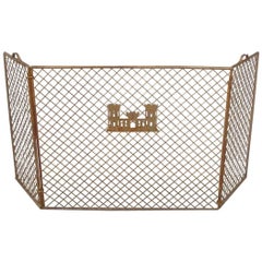 Early 20th Century Handcrafted Iron Fires Screen with Castle Emblem 10