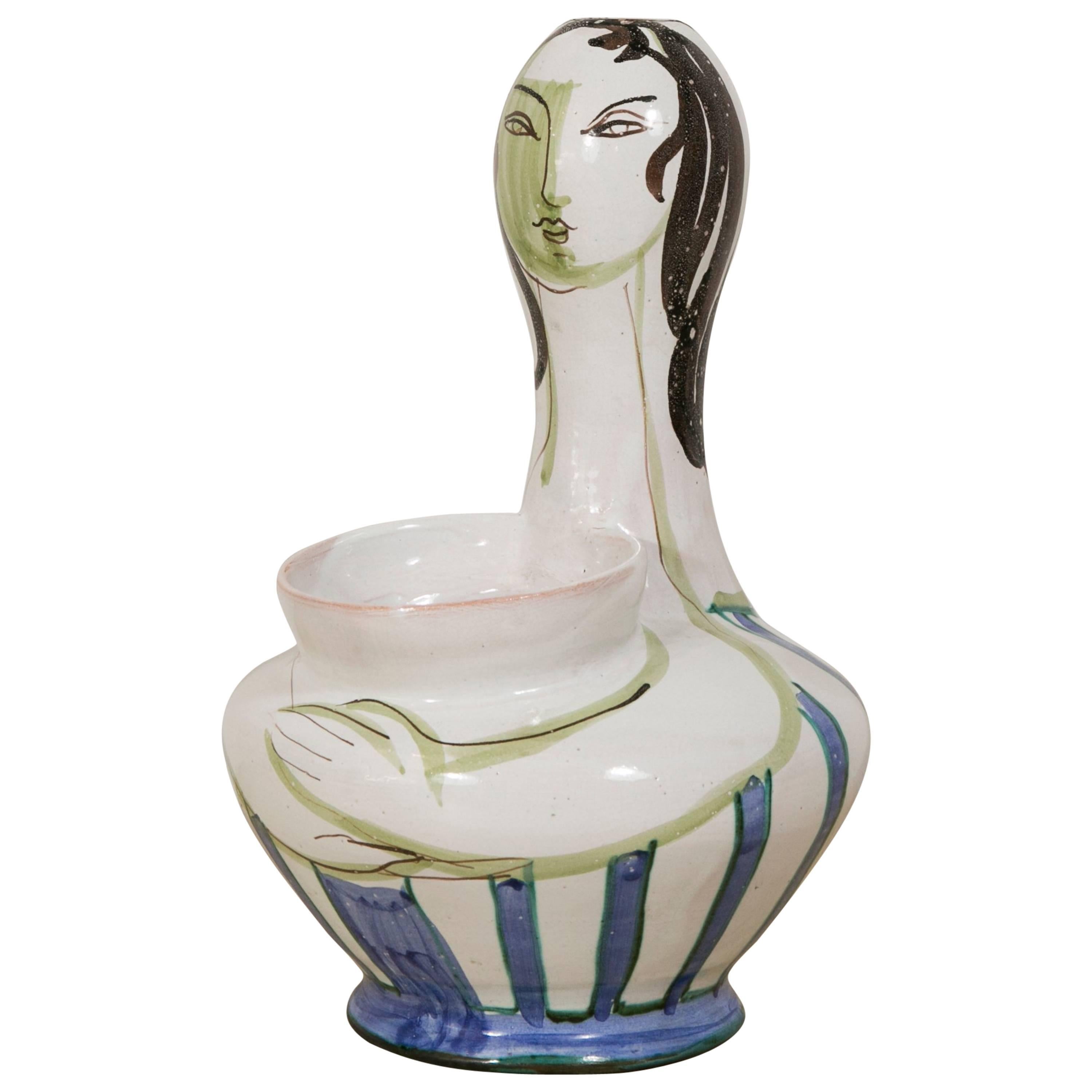 Grand Chêne Ceramic Vase, Vallauris, circa 1950