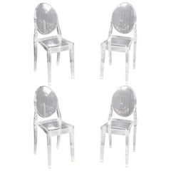 Set of Four Crystal Philippe Starck Victoria Ghost Chairs