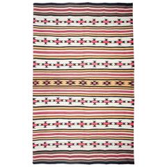 Impressive Navajo Chief's Native American Indian Wool Banded Blanket