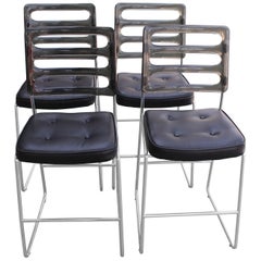 Set of Four Mid-Century Chromcraft Bar Stools