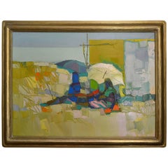 Vintage Impressionist Oil Painting by Nicola Simbari, circa 1966 10