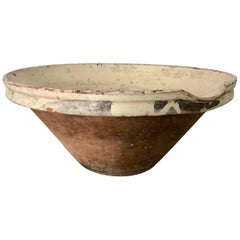 Antique French Earthenware Tian Bowl, Mid-19th Century