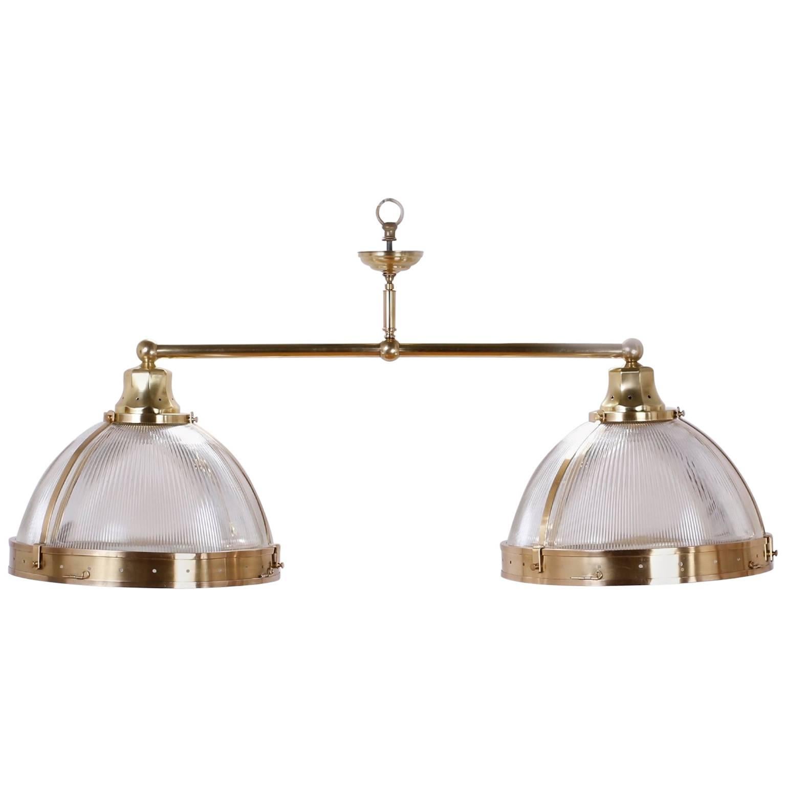 Mid-Century Modern Double Dome Chandelier or Pendant Light For Sale