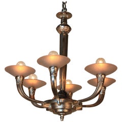 French Art Deco Chandelier by Muller Freres 5
