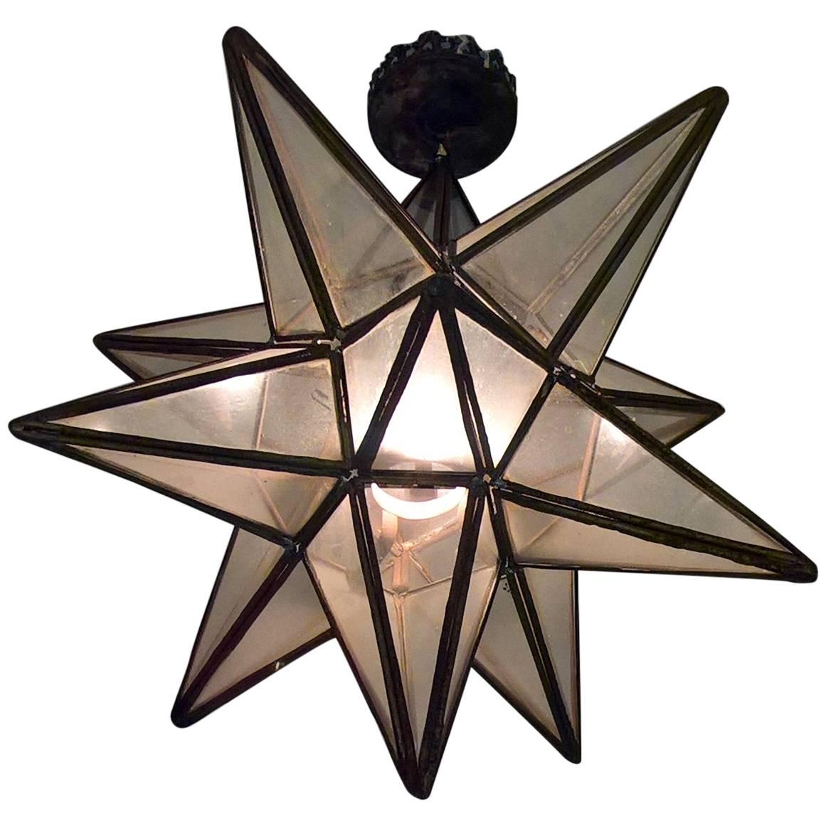 19th Century French Provincial Metal Star Lantern