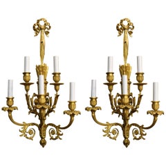 Pair of Antique French Ormolu Wall Lights 11