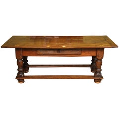 1765 Dated Refectory Table with Inlay Top