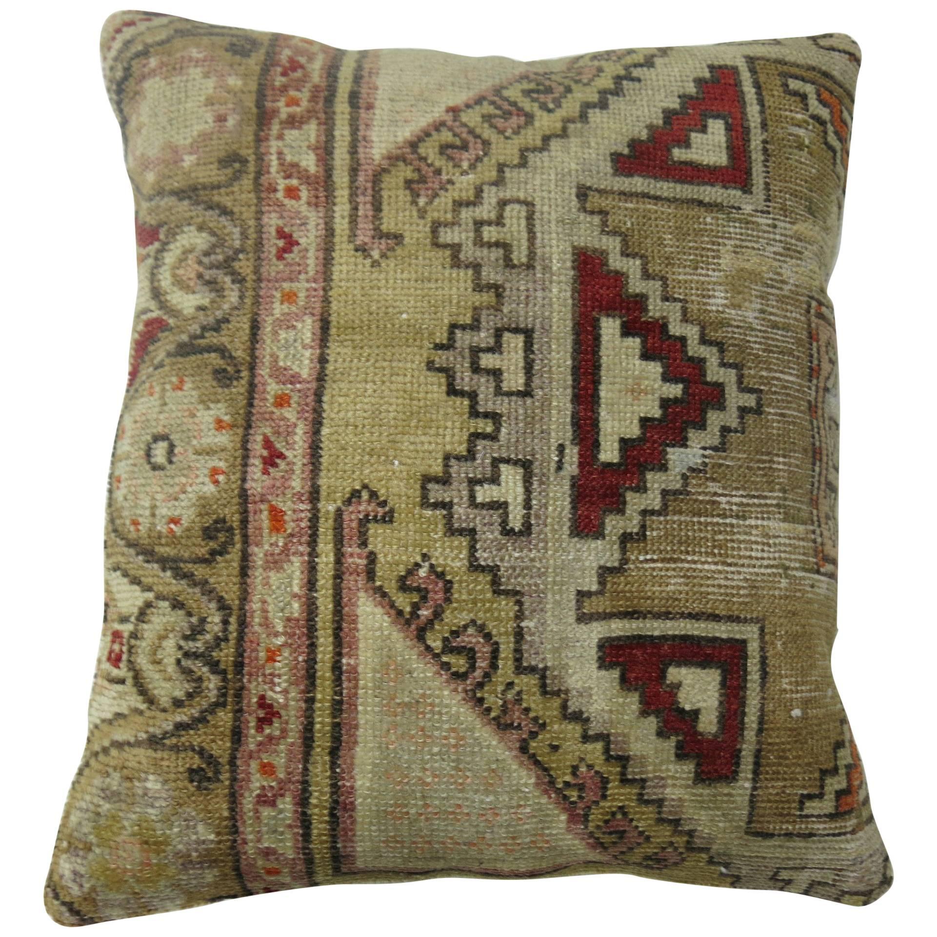 Vintage Anatolian Rug Pillow For Sale