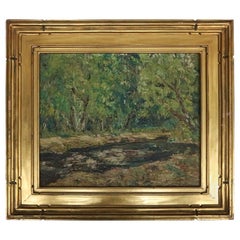 Antique New Hope School Impressionist Oil on Canvas "Trout Stream", by E. Fink