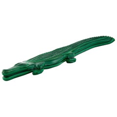 Malachite Crocodile Sculpture