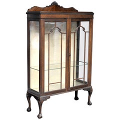 Antique Edwardian Glass Display Cabinet Mahogany