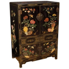 20th Century French Lacquered and Painted Chinoiserie Sideboard