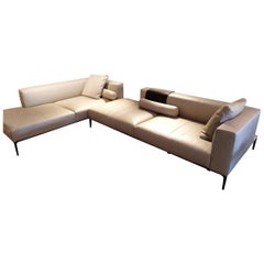 Sofa "Jaan Living" by Manufacturer Walter Knoll in Beige Genuine Leather