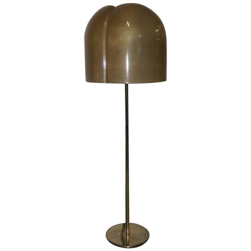 Floor Lamp Vittorio Gregotti Tricia 1975 for Valenti Brass Resin Italian Design