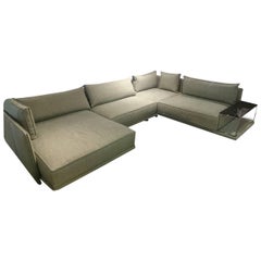 Sofa "Cube Lounge" by Manufacturer Ip Design Finished in Fabric and Wood