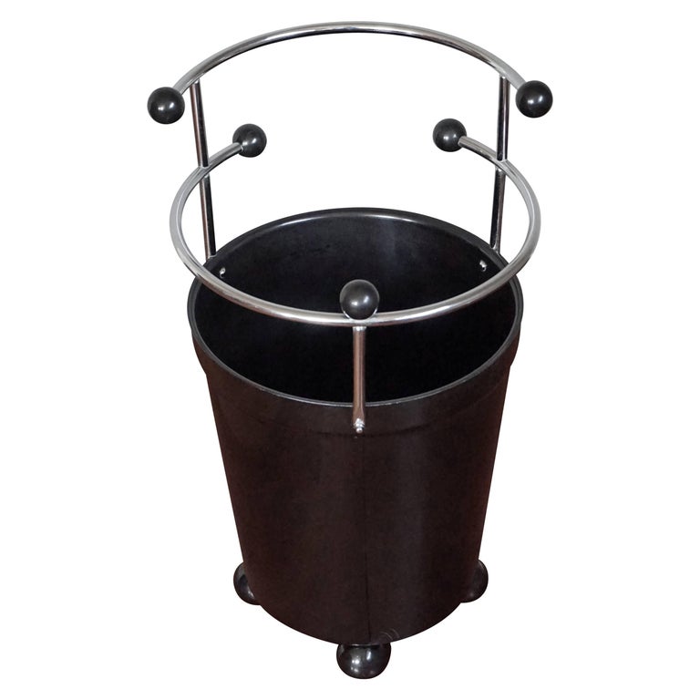 Wow Factor 1930s Vintage Art Deco Black Bakelite and Chrome Umbrella